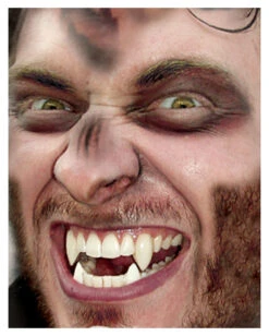 Werwolf Fangs Doppeleckzähne -Halloween Kostüm Geschäft scarecrow werwolf eckzaehne werwolf deluxe zaehne von scarecrow 15293 03