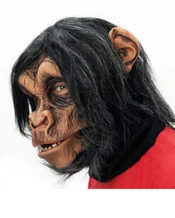Schimpansen Maske Deluxe -Halloween Kostüm Geschäft schimpansen maske affenmaske chimp mask tiermaske 14243 03