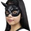 Teufels Halbmaske Schwarz -Halloween Kostüm Geschäft schwarze teufels maske black devil mask halloween maske faschings maske fetisch maske 15443 01