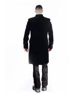 Gothic Aristokrat Herren Mantel Schwarzer Samt -Halloween Kostüm Geschäft schwarzer gothic aristokrat samt mantel gothic mantel black velvet mens coat gothic mode 54366 05