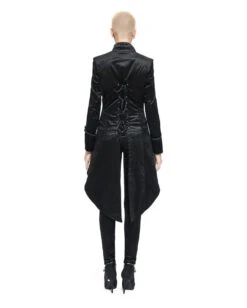 Schwarzer Gothic Damenfrack Mit Schwalbenschwanz 11 Schwarzer Gothic Damenfrack Mit Schwalbenschwanz -Halloween Kostüm Geschäft schwarzer gothic damenfrack mit schwalbenschwanz black gothic ladys jackett with tailcoat 54557 03
