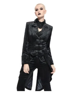 Schwarzer Gothic Damenfrack Mit Schwalbenschwanz 12 Schwarzer Gothic Damenfrack Mit Schwalbenschwanz -Halloween Kostüm Geschäft schwarzer gothic damenfrack mit schwalbenschwanz black gothic ladys jackett with tailcoat 54557 04