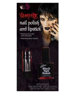 Schwarzer Nagellack Und Lippenstift