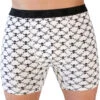 Herren Pants Mit Totenköpfen -Halloween Kostüm Geschäft short weiss mit schwarzen totenkoepfen totenkopf pants geschenkidee fuer totenschaedel fans 28193