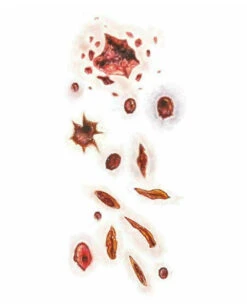 Shot & Stabbed Trauma Klebetattoo -Halloween Kostüm Geschäft shot and stabbed klebetattoos tinsley transfers bloody trauma tattoos halloween und horror make up 52854 2