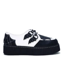 Spiderweb Black And White Creepers Schuhe 12 Spiderweb Black And White Creepers Schuhe -Halloween Kostüm Geschäft spiderweb black and white schuhe halloween schuhe gothic schuhe halloween accessoire gothic accessoire gothic styled 52813
