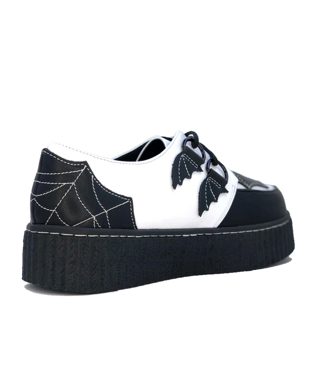 Spiderweb Black And White Creepers Schuhe 4 Spiderweb Black And White Creepers Schuhe – Bild 2