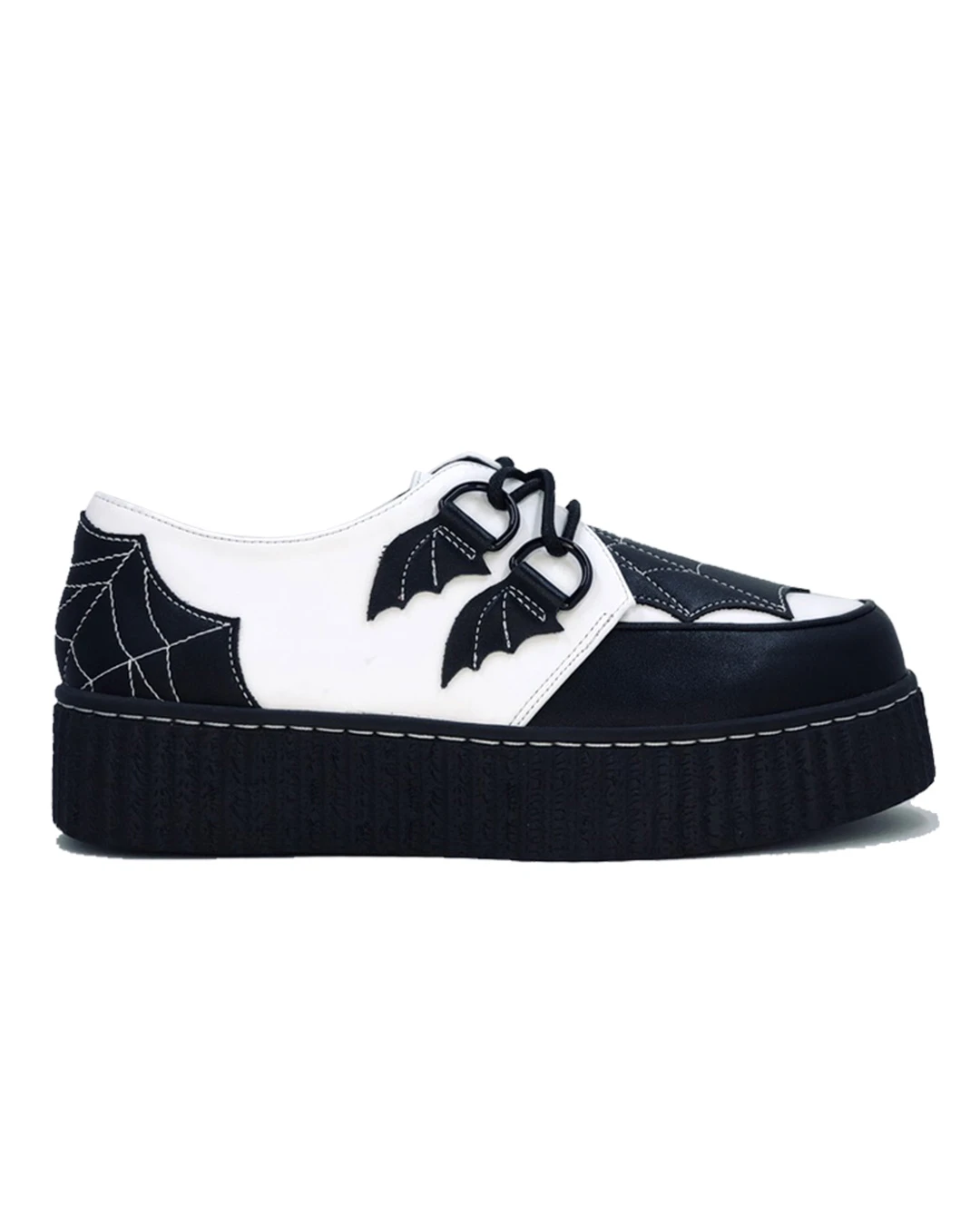 Spiderweb Black And White Creepers Schuhe 6 Spiderweb Black And White Creepers Schuhe – Bild 4
