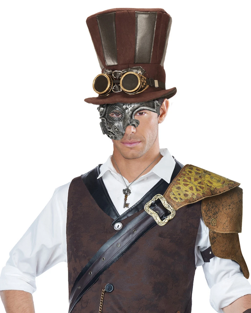 Steampunk Phantom Maske Silber 5 Steampunk Phantom Maske Silber – Bild 3