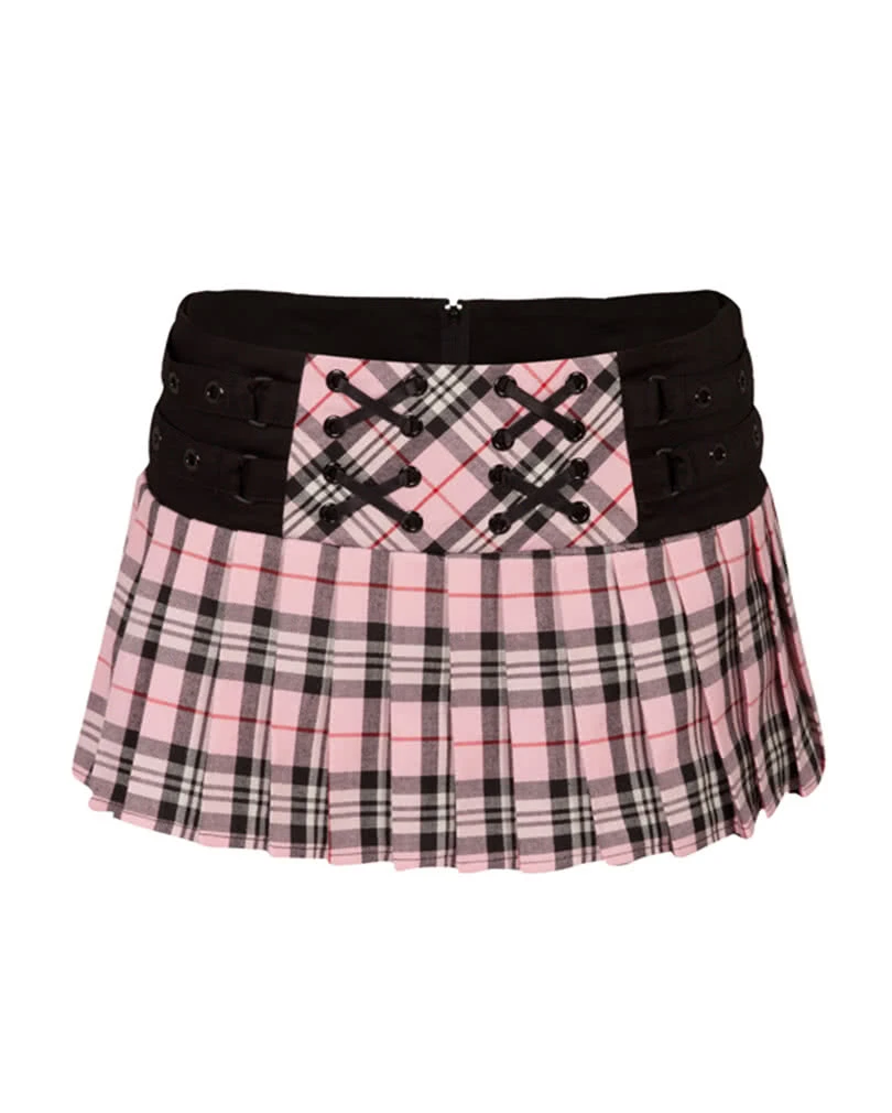 Tartan Minirock Rosa 4 Tartan Minirock Rosa – Bild 2