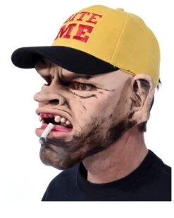 Trucker Hillbilly Maske Mit Baseball Cap -Halloween Kostüm Geschäft trucker hillbilly maske mit baesball cap redneck trucker latex mask with cap halloween and carnival masken 39670 2
