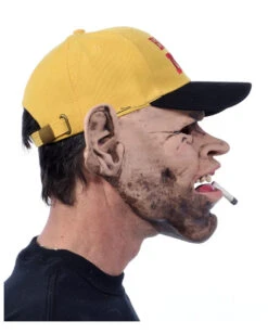 Trucker Hillbilly Maske Mit Baseball Cap -Halloween Kostüm Geschäft trucker hillbilly maske mit baesball cap redneck trucker latex mask with cap halloween and carnival masken 39670 4