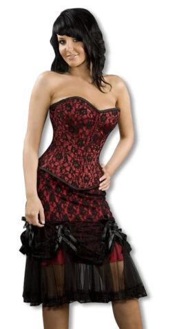 Tüllrock Mit Spitze Schwarz-rot