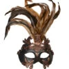 Antike Augenmaske Mit Federn Bronze -Halloween Kostüm Geschäft venezianische augenmaske bronze venetian eyemask venedischer karneval faschingsmasken 25150
