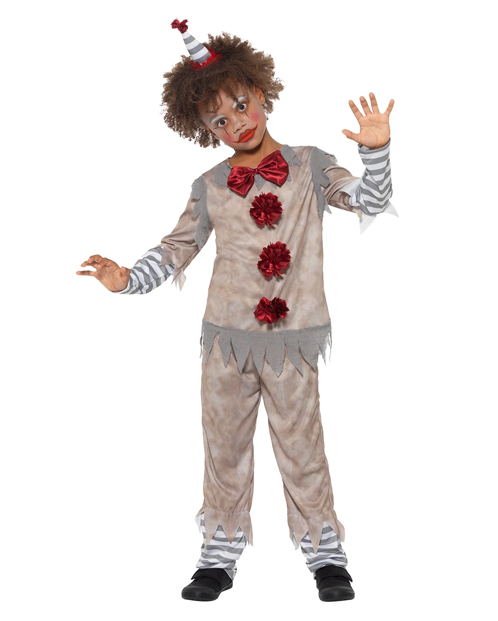 Vintage Horror-Clown Jungen Kostüm 3 Vintage Horror-Clown Jungen Kostüm
