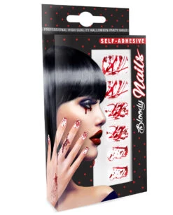 Weiße Fingernägel Mit Blutspritzer 12 St. 7 Weiße Fingernägel Mit Blutspritzer 12 St. -Halloween Kostüm Geschäft weisse fingernaegel mit blutspritzern halloween fingernaegel white fingernails with bloodsplatter 36712 03