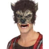 Werwolf Halbmaske Vinyl -Halloween Kostüm Geschäft werwolf halbmaske vinyl braune grusel maske als halloween verkleidung 23769